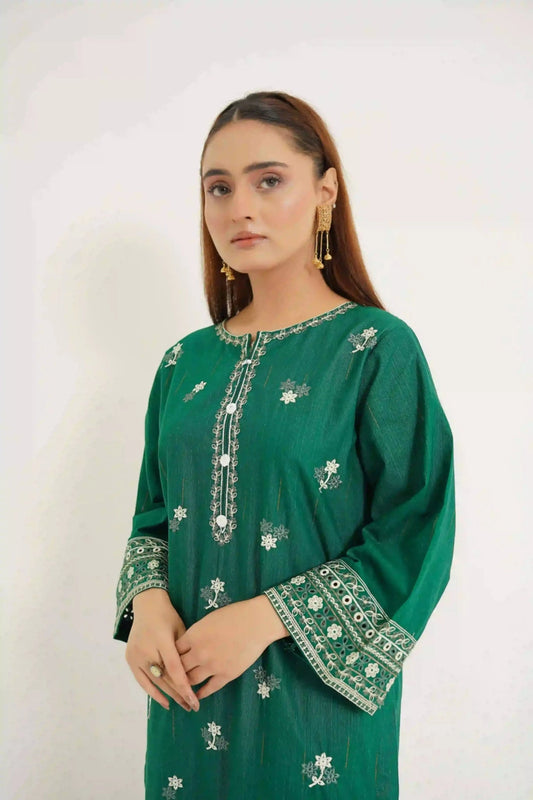 Jade Jewel 3pc - Embroidered Dress