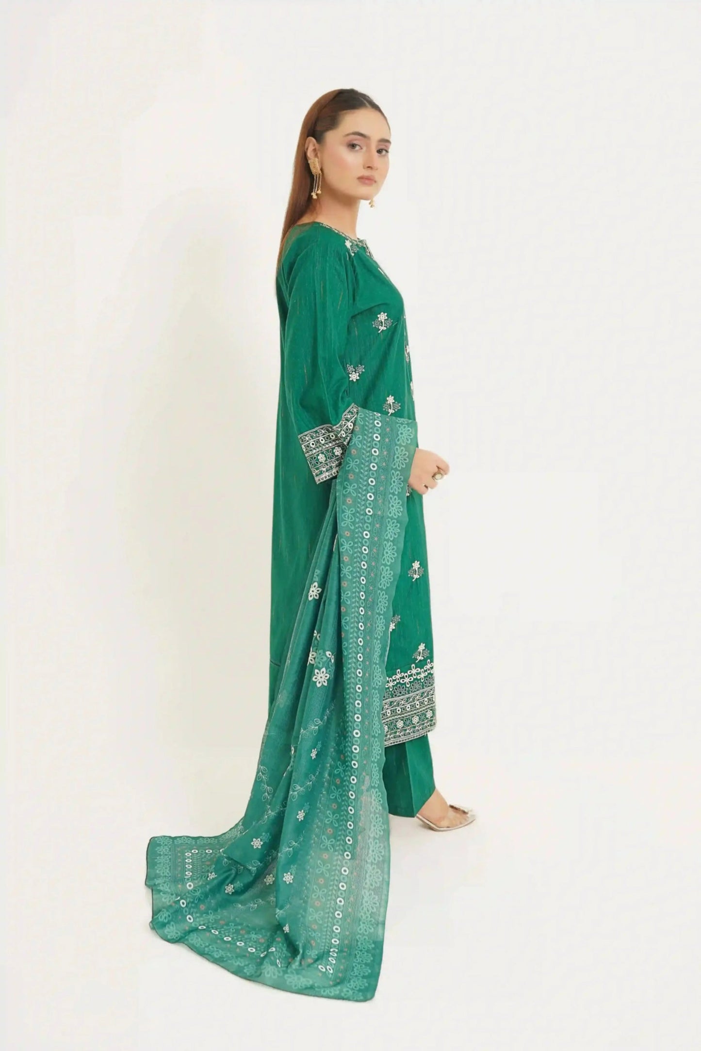 Jade Jewel 3pc - Embroidered Dress
