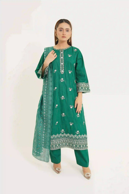 Jade Jewel 3pc - Embroidered Dress