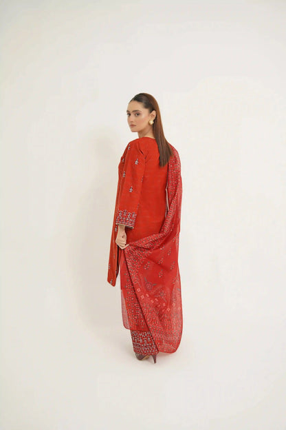 Saffron 3Pc - Embroidered Dress